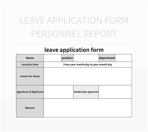 Employee Leave Application Form Excel Template And Google 43 OFF