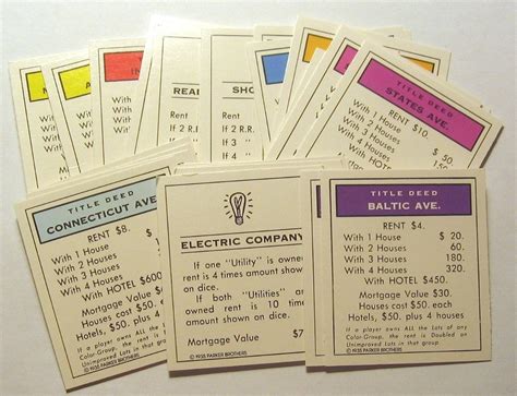 Monopoly Original Title Deed Cards by MinnieLeeHaven on Etsy