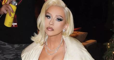 Christina Aguilera Shows Off Incredible Figure In Low Cut Nude Top And Thigh High Boots The Mirror