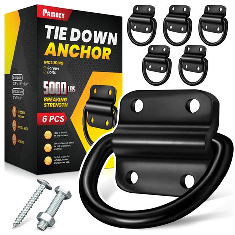 Buy Pamazy 6pcs Heavy Duty Steel D Rings Tie Down Anchors Ultra Durable 5000 Pound Breaking