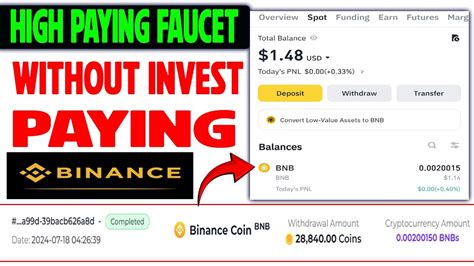 Paying Binance High Paying Faucet Earn Free Faucet Binance Paying