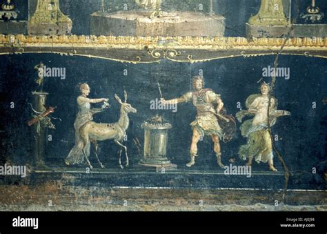 Pintura De Pompeya En Las Ruinas De La Casa De Los Vettii Fotograf A De