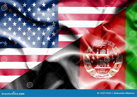 Waving Flag Of Afghanistan And Usa Stock Illustration Illustration Of