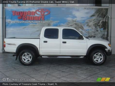 Super White 2002 Toyota Tacoma V6 Prerunner Double Cab Oak Interior