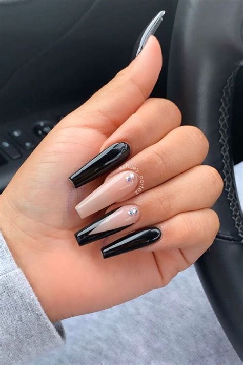 Long Black Coffin Nail Ideas The Longer They Are The Most Attractive