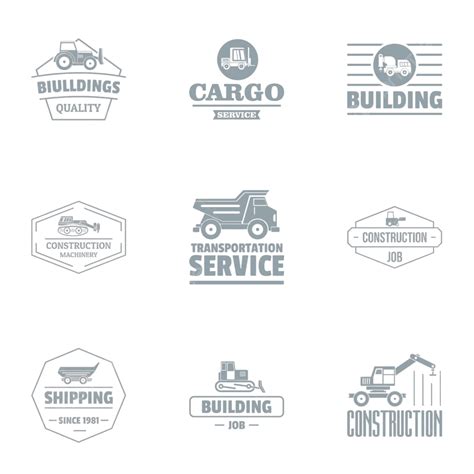 Cargo Ship Logo Vector Hd Png Images Building Cargo Logo Set Bus