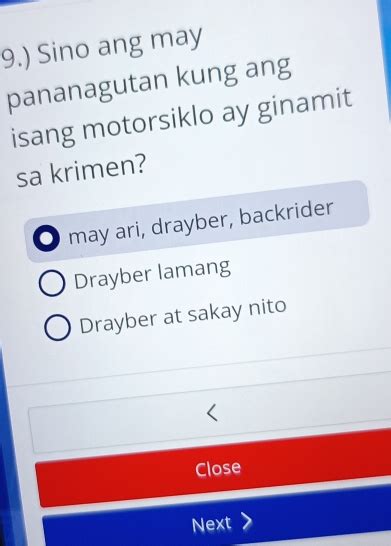 Solved Sino Ang May Pananagutan Kung Ang Isang Motorsiklo Ay