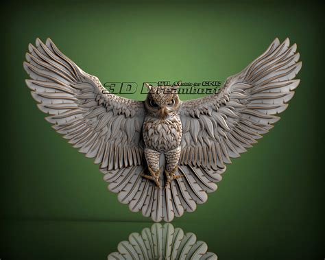 Owl 3d STL Model For CNC Router Artcam Vetric Engraver Etsy