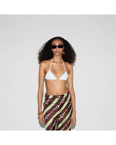 Gucci Stretch Jersey Bikini In White Lyst