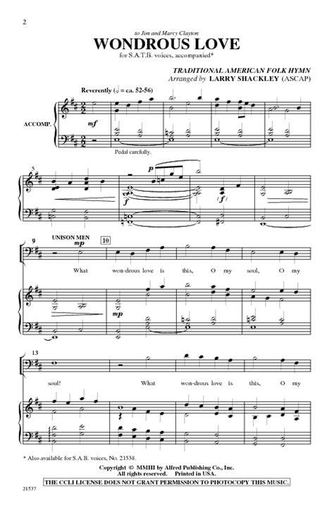 Wondrous Love Sheet Music By Larry Shackley Sku Stanton S