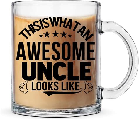 Amazon Bateruni Gifts For Uncle Awesome Uncle Glass Mug This Is