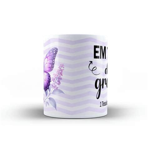 Caneca Personalizada Frase Bíblica cristã Graças Xícara Elo7