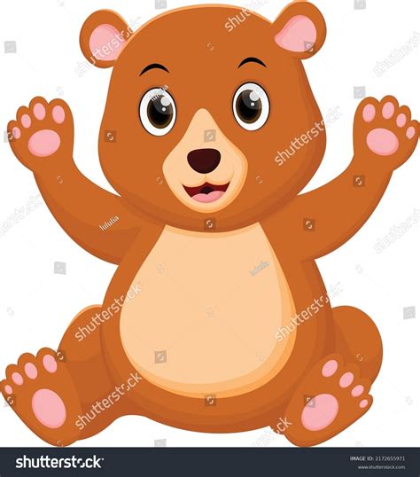 Cute Brown Bear Cartoon Isolated On Stock Vector Royalty Free