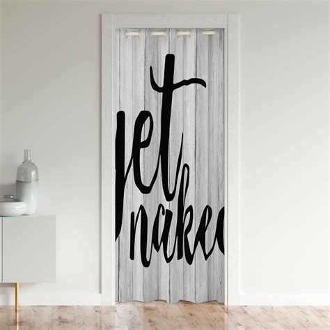 jejeloiu Cortina de puerta con texto en inglés Get Naked para puerta