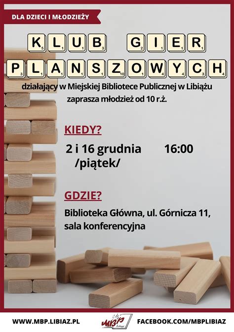 Grudniowy Klub Gier Planszowych Miejska Biblioteka Publiczna w Libiążu