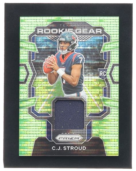 CJ Stroud 2023 Panini Prizm Rookie Gear Prizms Neon Green Pulsar 2 RC