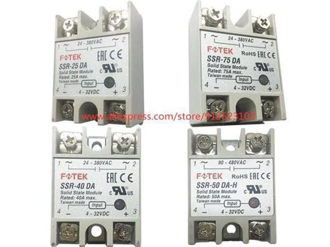 10 PCS SSR 50DA FOTEK Single Phase Solid State Relay 50A DC Control AC