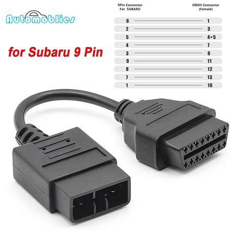 Obd2 Voor Subaru 9 Pin Male 9pin Om 16pin Obd 2 Ob Grandado