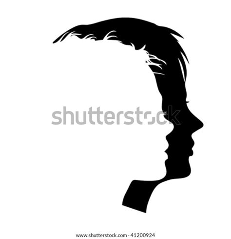 Vector Man Woman Faces Profiles Stock Vector Royalty Free 41200924 Shutterstock