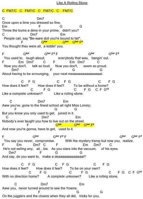 how to play like a rolling stone on guitar