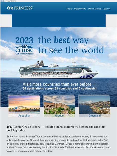 Princess Cruises: 2023 World Cruise: Now open for sale! | Milled