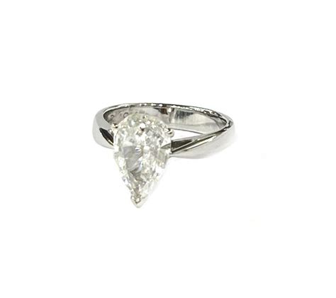 Vintage Pear Diamond Solitaire Ring