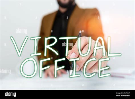 Conceptual Caption Virtual Office Word For Mobile Work Environment