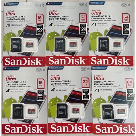 Thẻ Nhớ Micro Sdhc Sandisk Ultra 16gb 32gb 64gb 100mbs Hàng Chính