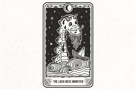 Loch Ness Monster Tarot Card SVG Nessie Graphic By Camelsvg Creative