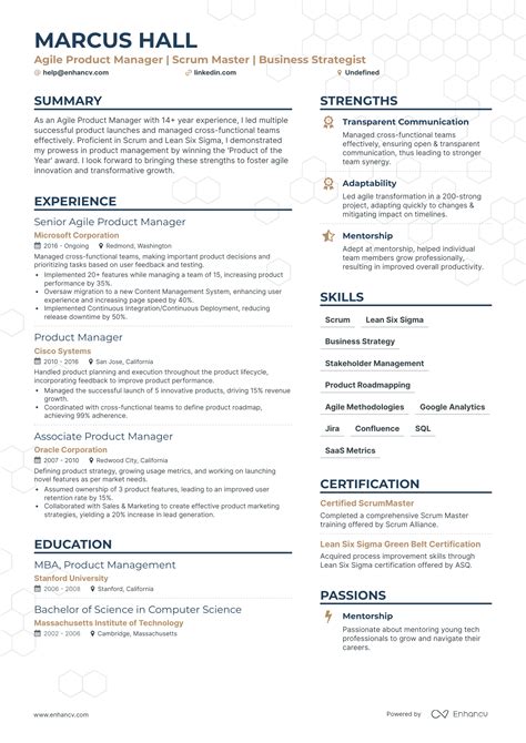 5 Agile Product Manager Resume Examples And Guide For 2024