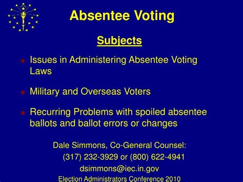 Ppt Absentee Voting Powerpoint Presentation Free Download Id297489