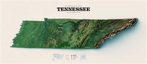 Shaded Relief Map Of Tennessee By Maps On The Web