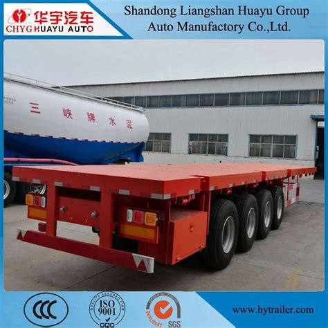 Customized 3 Axle 40FT Flatbed Container Transport Semi Trailer China