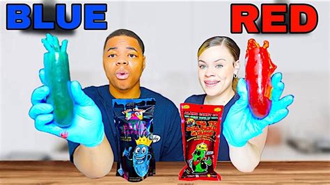 Blue Vs Red Chamoy Pickle Kit Challenge Youtube