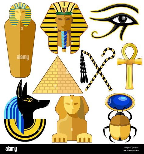 A Vector Illustration Of A Set Of Egypt Ancient Symbols Stock Vector