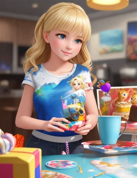 cartoon girl blonde Творчество