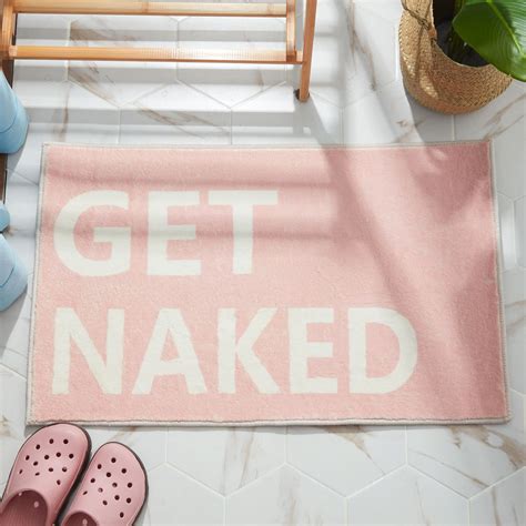 Get Naked Bath Mat Cute Pink Bathroom Rugs Non Slip Bathroom Mats Absorbent Aesthetic Rug Funny