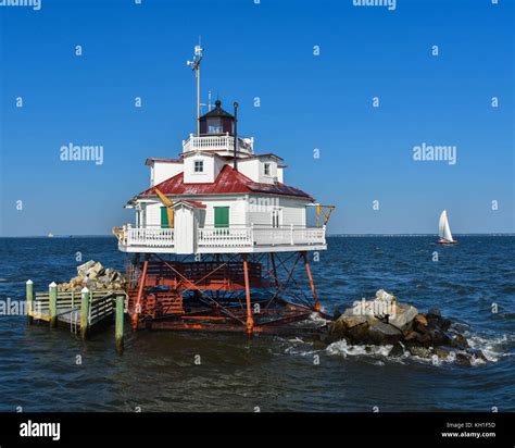 Thomas Point Shoal Light Lighthouse Chesapeake Bay Maryland Stock