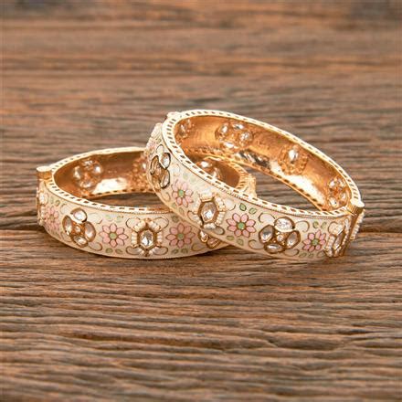 Buy Kundan Meenakari Bangles With Rose Gold Plating Kanhai Jewels