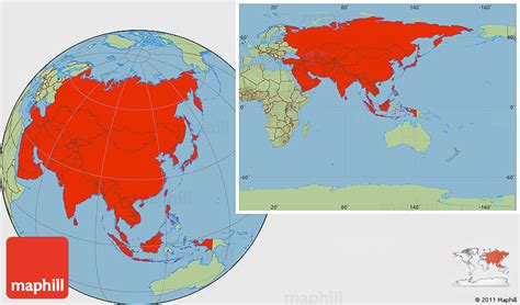 Savanna Style Location Map Of Asia