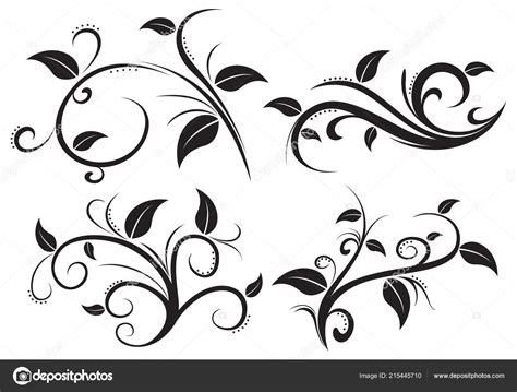 Colecci N Elementos Ornamentales Florales Vector Gr Fico Vectorial