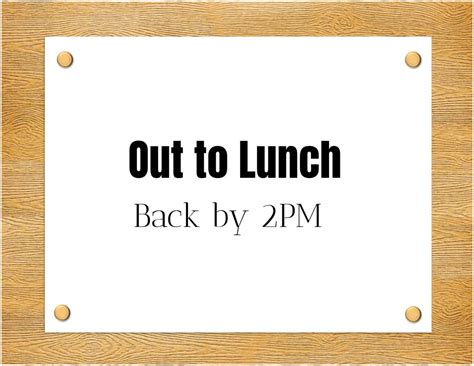 FREE Editable and Printable Out to Lunch Sign | Instant Download