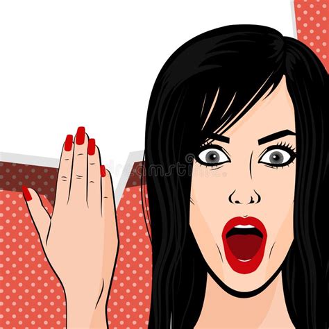 Surprised Brunette Girl Pop Art Halftone Stock Vector Illustration Of Fashion Brunette 83560112