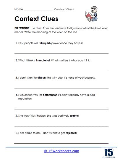 Context Clues Worksheets 15 Worksheets Library