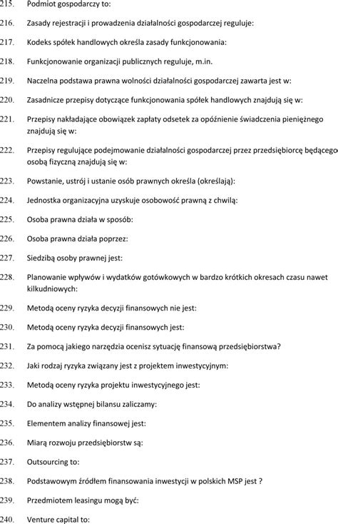 Zagadnienia Do Egzaminu Dyplomowego Na Studiach I Stopnia Dla Kierunku