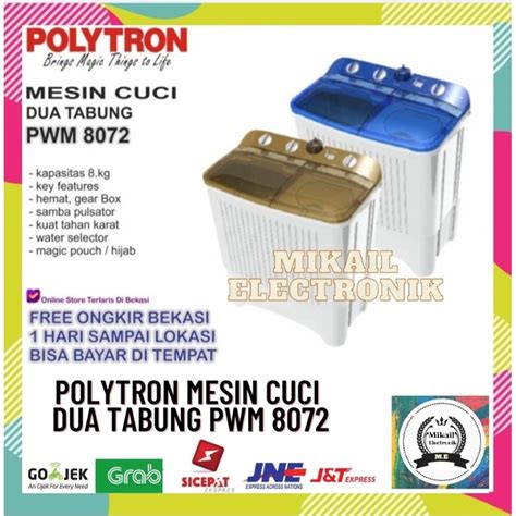 Jual MESIN CUCI POLYTRON 2 TABUNG PWM 8072 GEAR BOX Shopee Indonesia