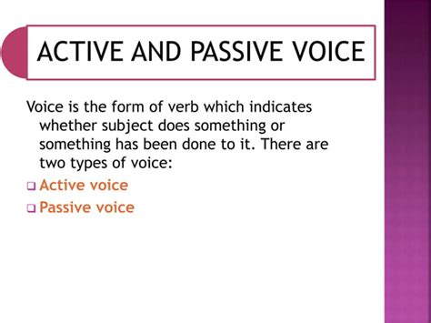 Presentation Active And Passive Voice Pptx