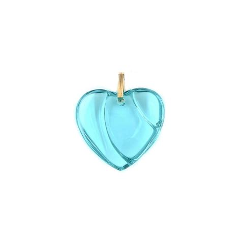 Pendentif Baccarat Coeur En Cristal Bleu