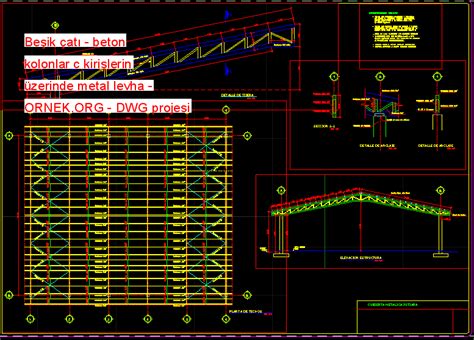 Be Ik At Beton Kolonlar C Kiri Lerin Zerinde Metal Levha Dwg