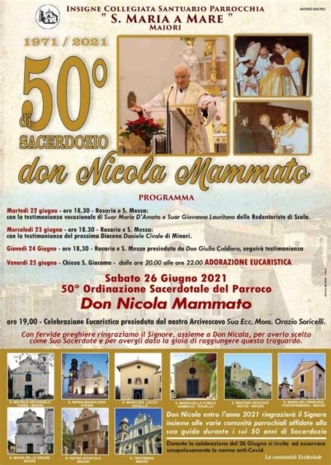 Maiori In Festa Per Il Anniversario Dell Ordinazione Sacerdotale Di